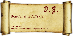 Domán Zénó névjegykártya